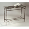 Console en verre noir et acier rectangulaire Florence