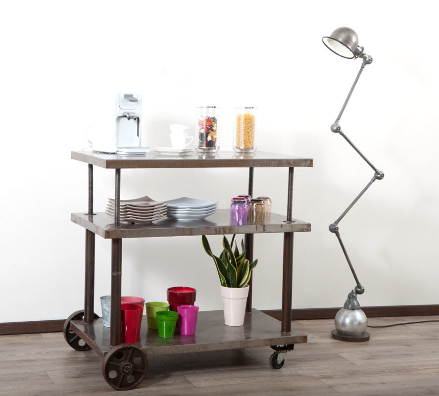 Console m&eacute;tal sur roulettes industrielle CHARIOT