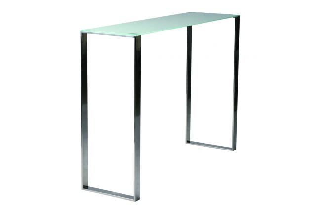 Console moderne en verre et inox Inola