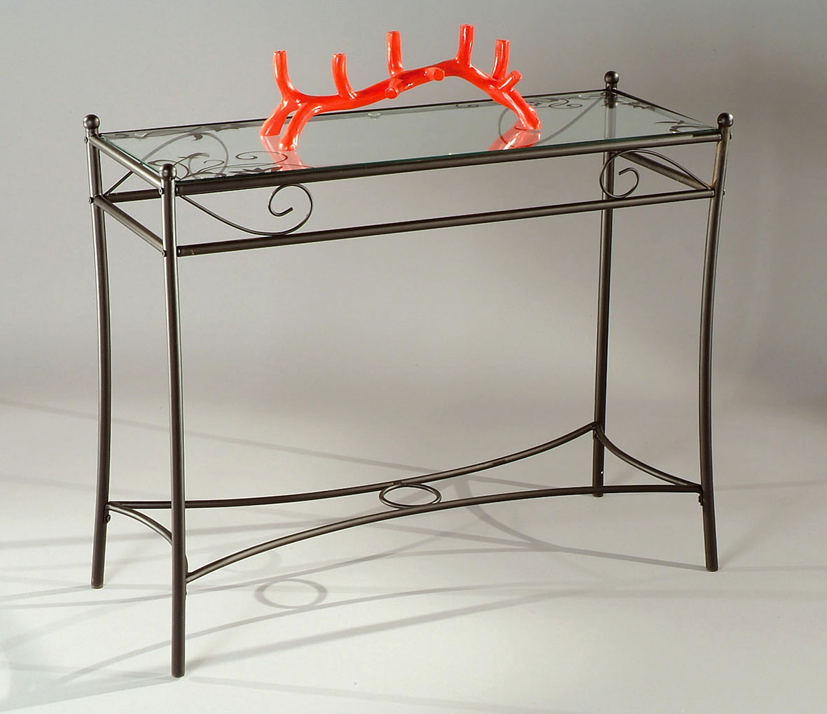 Console rectangulaire  en acier FLORENCE - verre tremp&eacute; 