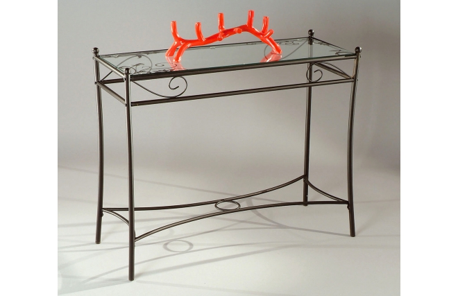 Console rectangulaire  en acier FLORENCE - verre tremp&eacute; 