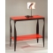 Console rouge moderne en acier laqu&eacute; et verre tremp&eacute; Baroca