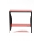Console rouge moderne en acier laqu&eacute; et verre tremp&eacute; Baroca