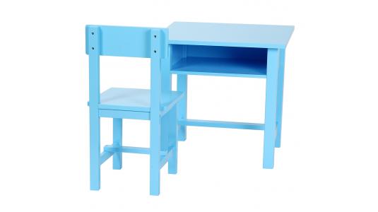 Ensemble bureau enfant et chaise RECRE en bois - coloris bleu image 1