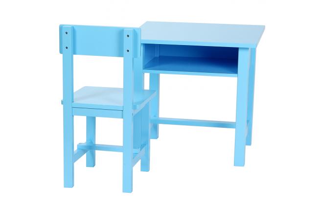 Ensemble bureau enfant et chaise RECRE en bois - coloris bleu