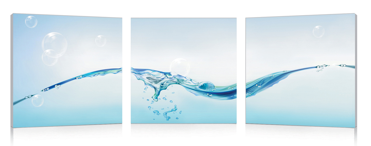Ensemble de 3 tableaux design WATER