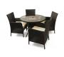 Ensemble de jardin BAHAMAS - 4 chaises et 1 table - Couleur Cacao image 2