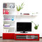 Ensemble mural TV design blanc et laqu&eacute; rouge ISIS by SYMBIOSIS