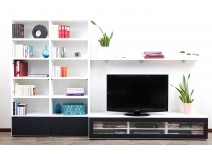 Ensemble mural TV design blanc et noir TELIS by SYMBIOSIS