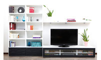 Ensemble mural TV design blanc et noir TELIS by SYMBIOSIS