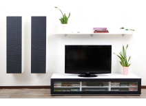 Ensemble mural TV design blanc et noir XALIS by SYMBIOSIS