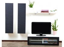 Ensemble mural TV design blanc et noir YRIS by SYMBIOSIS