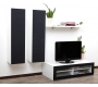 Ensemble mural TV design blanc et noir YRIS by SYMBIOSIS