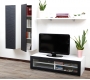 Ensemble mural TV design blanc et noir YRIS by SYMBIOSIS