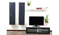 Ensemble mural TV design blanc et noir YRIS by SYMBIOSIS