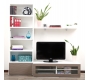 Ensemble mural TV design blanc et taupe ISIS by SYMBIOSIS