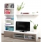 Ensemble mural TV design blanc et taupe ISIS by SYMBIOSIS