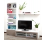 Ensemble mural TV design blanc et taupe ISIS by SYMBIOSIS