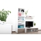 Ensemble mural TV design blanc et taupe ISIS by SYMBIOSIS