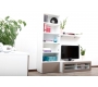 Ensemble mural TV design blanc et taupe ISIS by SYMBIOSIS