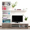 Ensemble mural TV design blanc et taupe ISIS by SYMBIOSIS
