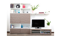 Ensemble mural TV design blanc et taupe KELIS by SYMBIOSIS
