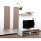 Ensemble mural TV design blanc et taupe YRIS by SYMBIOSIS