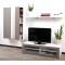 Ensemble mural TV design blanc et taupe YRIS by SYMBIOSIS