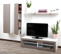 Ensemble mural TV design blanc et taupe YRIS by SYMBIOSIS