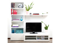 Ensemble mural TV design blanc ISIS by SYMBIOSIS