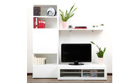 Ensemble mural TV design blanc laqu&eacute; ADIS by SYMBIOSIS
