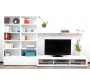 Ensemble mural TV design blanc laqu&eacute; TELIS by SYMBIOSIS