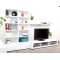 Ensemble mural TV design blanc laqu&eacute; TELIS by SYMBIOSIS