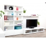 Ensemble mural TV design blanc laqu&eacute; TELIS by SYMBIOSIS