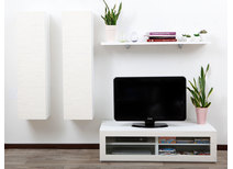 Ensemble mural TV design blanc YRIS by SYMBIOSIS