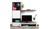 Ensemble mural TV design chocolat et blanc ADIS by SYMBIOSIS