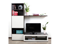 Ensemble mural TV design chocolat et blanc ADIS by SYMBIOSIS
