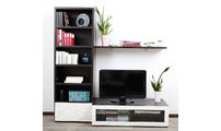 Ensemble mural TV design chocolat et blanc ISIS by SYMBIOSIS