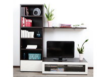 Ensemble mural TV design chocolat et blanc ISIS by SYMBIOSIS