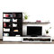 Ensemble mural TV design chocolat et blanc laqu&eacute; TELIS by SYMBIOSIS