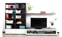 Ensemble mural TV design chocolat et blanc TELIS by SYMBIOSIS