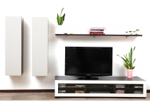 Ensemble mural TV design chocolat et blanc XALIS by SYMBIOSIS