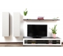 Ensemble mural TV design chocolat et blanc XALIS by SYMBIOSIS