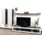 Ensemble mural TV design chocolat et blanc XALIS by SYMBIOSIS