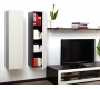 Ensemble mural TV design chocolat et blanc XALIS by SYMBIOSIS