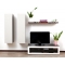 Ensemble mural TV design chocolat et blanc YRIS by SYMBIOSIS