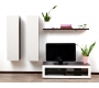 Ensemble mural TV design chocolat et blanc YRIS by SYMBIOSIS