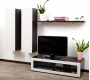 Ensemble mural TV design chocolat et blanc YRIS by SYMBIOSIS
