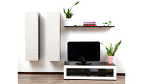 Ensemble mural TV design chocolat et blanc YRIS by SYMBIOSIS