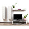Ensemble mural TV design chocolat et blanc YRIS by SYMBIOSIS